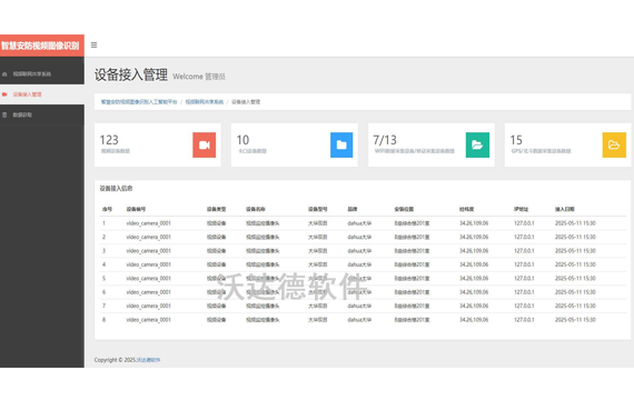 智慧安防视频图像识别人工智能平台_视频联网共享系统_设备接入管理