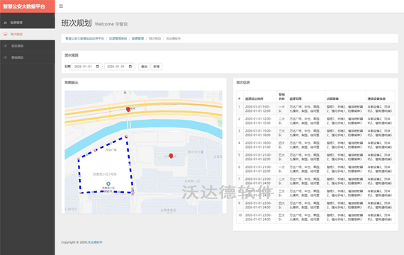 智慧公安巡逻管理系统（轻量版）_巡逻管理系统_配置管理_班次规划